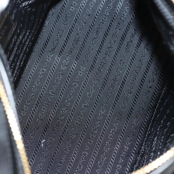 PRADA Hand Bag Nylon 2way Black Gold 1BB797 Auth am8598 - Picture 2 of 15